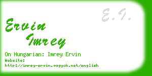 ervin imrey business card